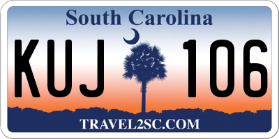 SC license plate KUJ106