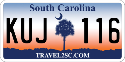 SC license plate KUJ116