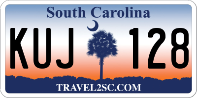 SC license plate KUJ128