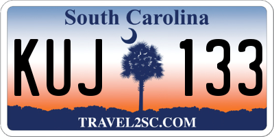 SC license plate KUJ133