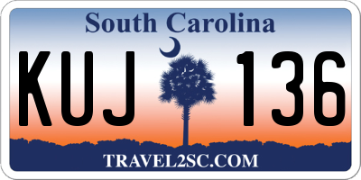 SC license plate KUJ136