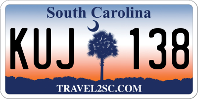 SC license plate KUJ138