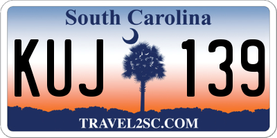 SC license plate KUJ139