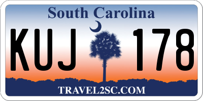 SC license plate KUJ178