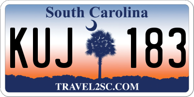 SC license plate KUJ183