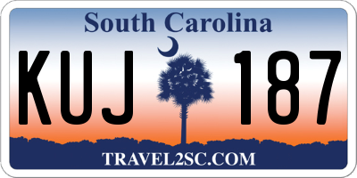 SC license plate KUJ187
