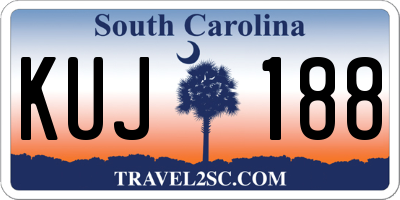 SC license plate KUJ188