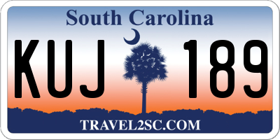 SC license plate KUJ189
