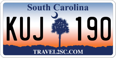 SC license plate KUJ190