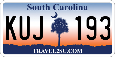 SC license plate KUJ193