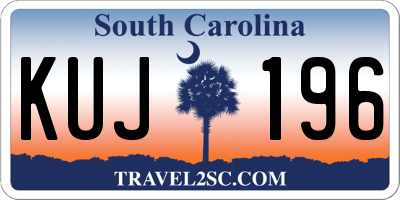 SC license plate KUJ196