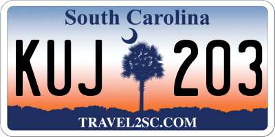 SC license plate KUJ203