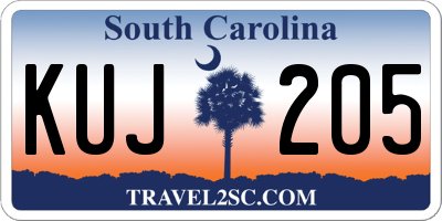SC license plate KUJ205