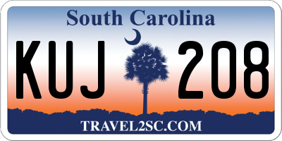 SC license plate KUJ208