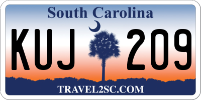 SC license plate KUJ209