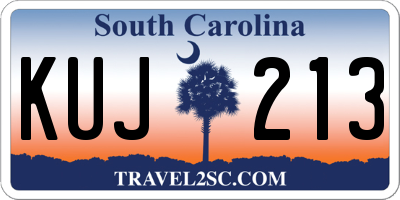 SC license plate KUJ213