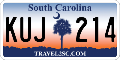 SC license plate KUJ214