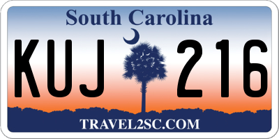 SC license plate KUJ216