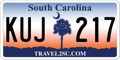 SC license plate KUJ217