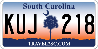 SC license plate KUJ218