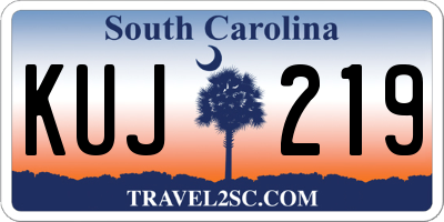 SC license plate KUJ219