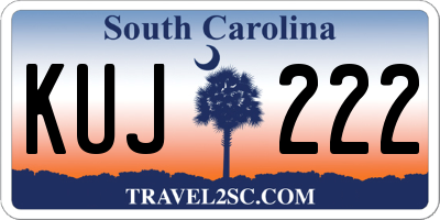 SC license plate KUJ222