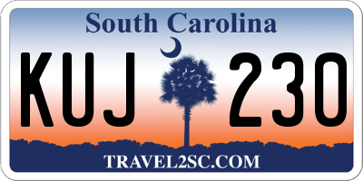 SC license plate KUJ230