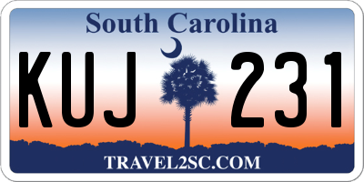 SC license plate KUJ231