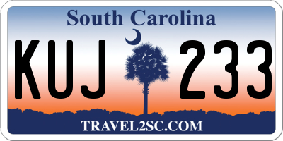 SC license plate KUJ233