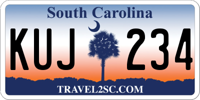 SC license plate KUJ234