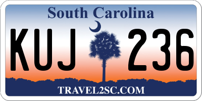 SC license plate KUJ236