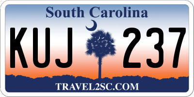 SC license plate KUJ237