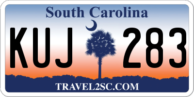 SC license plate KUJ283