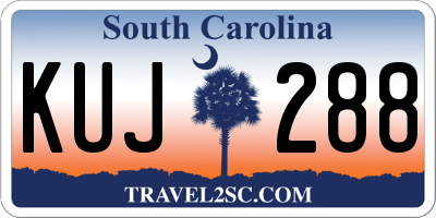 SC license plate KUJ288