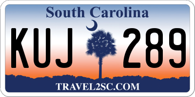 SC license plate KUJ289