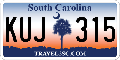 SC license plate KUJ315