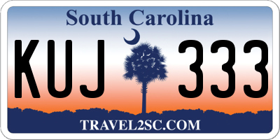 SC license plate KUJ333