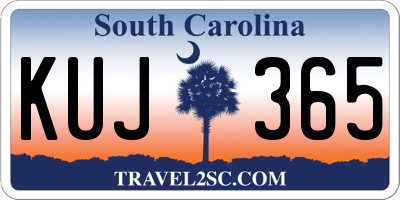 SC license plate KUJ365