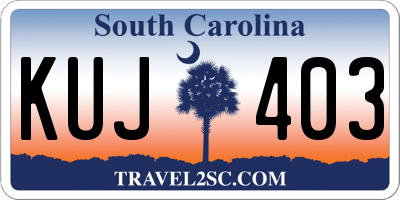 SC license plate KUJ403