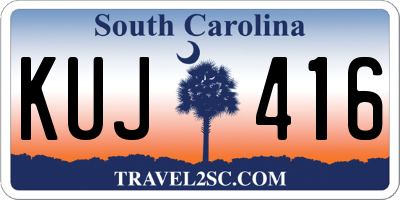 SC license plate KUJ416