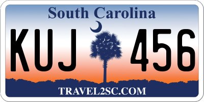 SC license plate KUJ456
