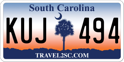 SC license plate KUJ494