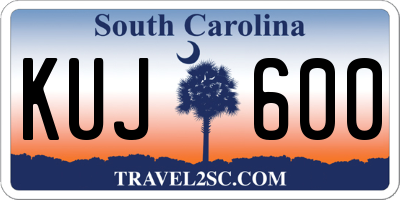 SC license plate KUJ600