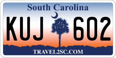 SC license plate KUJ602