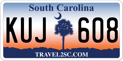 SC license plate KUJ608