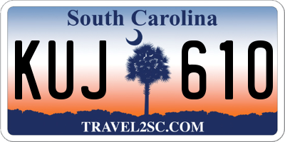 SC license plate KUJ610