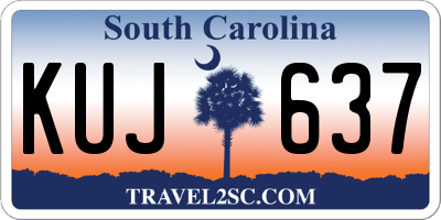 SC license plate KUJ637