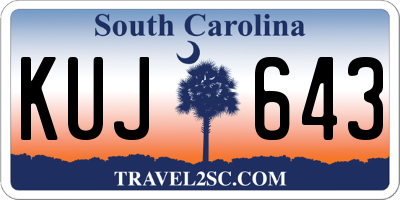 SC license plate KUJ643
