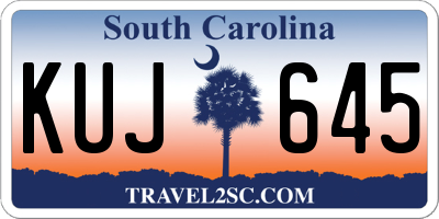 SC license plate KUJ645
