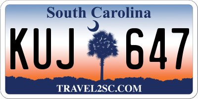 SC license plate KUJ647